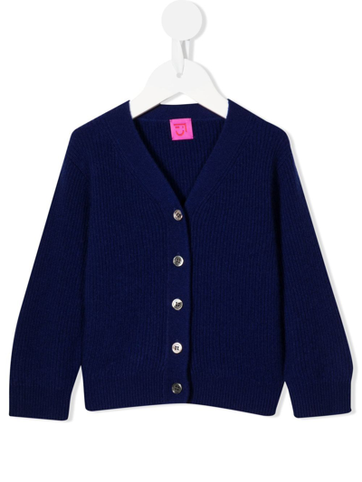 Cashmere In Love Babies' Mimi V-neck Cashmere Cardigan In Blau