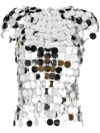 Rabanne The Iconic Silver Sparkle Discs Top Silver In Silber