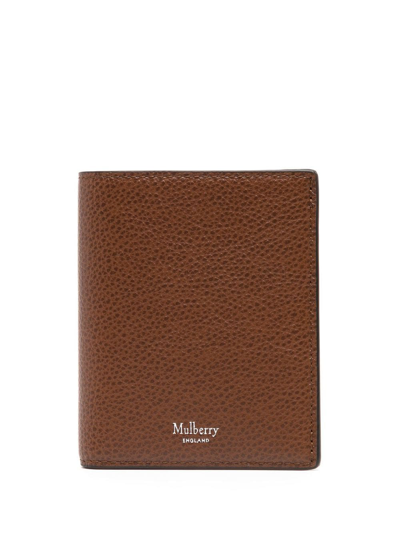 Mulberry Daisy Trifold Leather Wallet In Braun