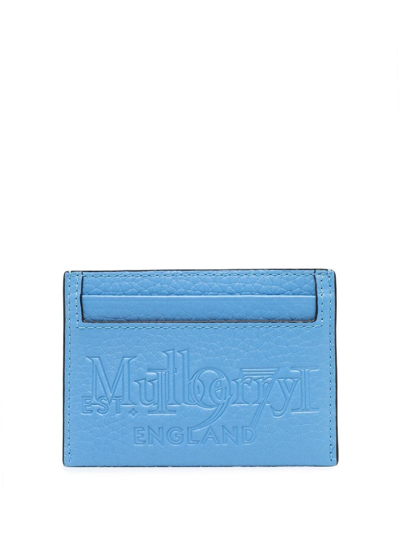 Mulberry Logo-embossed Cardholder In Blau