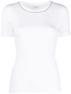 Peserico Stretch-jersey Micro-rib T-shirt In Weiss