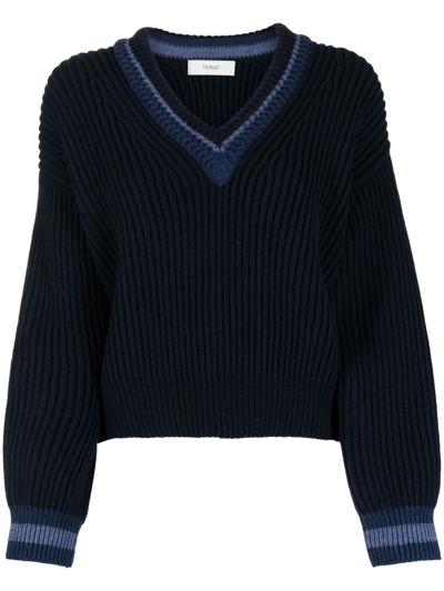 Pringle Of Scotland Chunky Ribbed-knit Jumper In Indigo