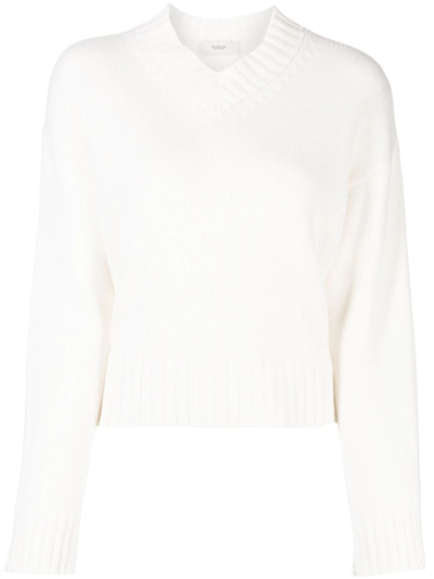 Pringle Of Scotland V-neck Cashmere Jumper In Weiss