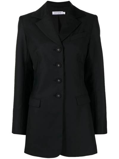 Anna Quan Button-down Fitted Blazer In Black