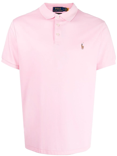 Polo Ralph Lauren Embroidered-logo Polo Shirt In Pink
