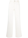 Miu Miu Ivory Denim Wide-leg Jeans White  Donna 28 In White