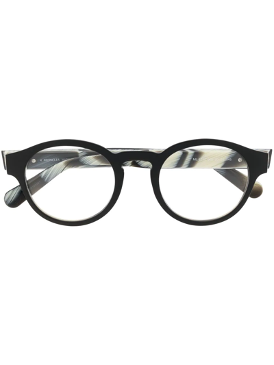 Moncler Ml5122 Round-frame Optical Glasses In Black