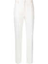 Alberta Ferretti Mid-rise Tailored Wool Trousers In Nude