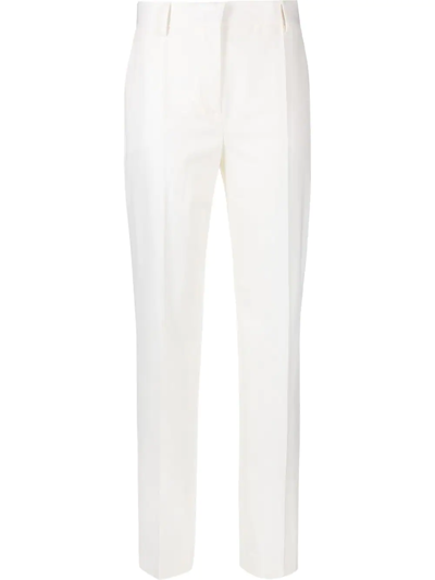 Alberta Ferretti Mid-rise Tailored Wool Trousers In White