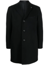 Tagliatore Single-breasted Coat Featuring Back Vent In Schwarz