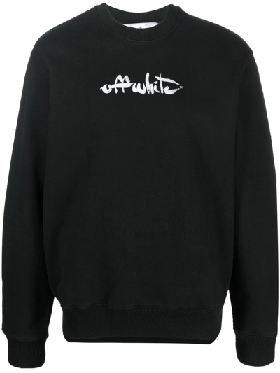 Off-white Black Painted Arrows-print Sweatshirt In Nero