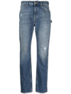 Washington Dee Cee Blue Farmer Jeans In Denim With Pockets And Ripped And Stained Effect Wsashington Dee Cee Woman In Blau