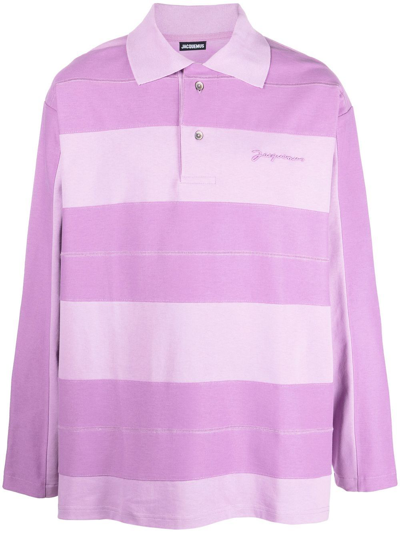 Jacquemus Le Polo Lilac Cotton Polo Shirt, Polo Shirt, Lilac, Panelled