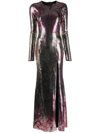 Etro Nan Iridescent Grid Gown In Rosa