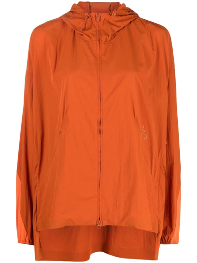 Y-3 Hooded Windbreaker Jacket In Red