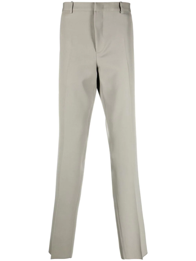 Jil Sander Cotton-wool Blend Tailored Trousers In Grün