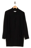 Vince Cashmere Shawl-collar Open-front Cardigan In Black
