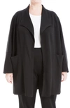 Maxstudio Draped Collar Scuba Jacket In Black