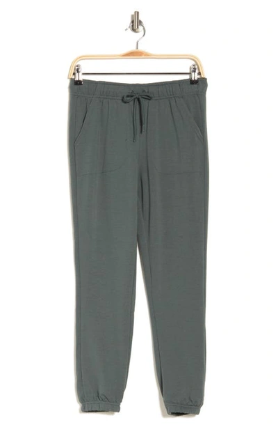 90 Degree By Reflex Terry Brushed Knit Joggers In Deep Sage