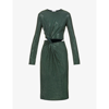 Bottega Veneta Hotfix Crystal-embellished Stretch-woven Midi Dress In Inkwell