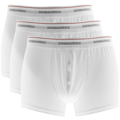 Dsquared2 Pack Of Three Cotton-blend Boxer Briefs In White