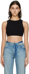 Gauchère Black Cropped Tank Top In 1000 Black