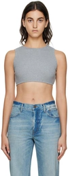 Gauchère Ribbed Jersey Cropped Tank Top In 3019 Grey Chin