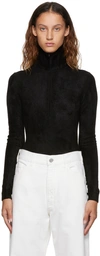 Alaïa Wool-blend Turtleneck Sweater In 995 Noir Alaia