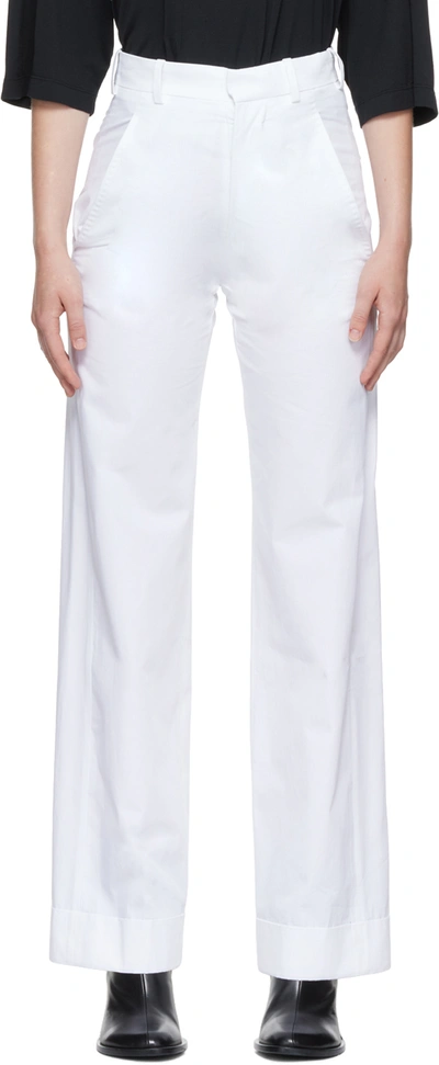 Ann Demeulemeester White Anneke Trousers In 001 White