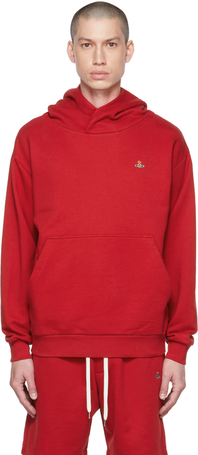 Vivienne Westwood Orb Logo-embroidered Hoodie In Rosso