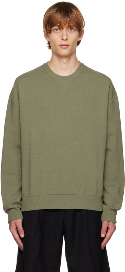 Solid Homme Khaki Wool Sweater In 604k Khaki