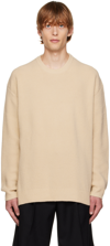 SOLID HOMME BEIGE RIBBED SWEATER