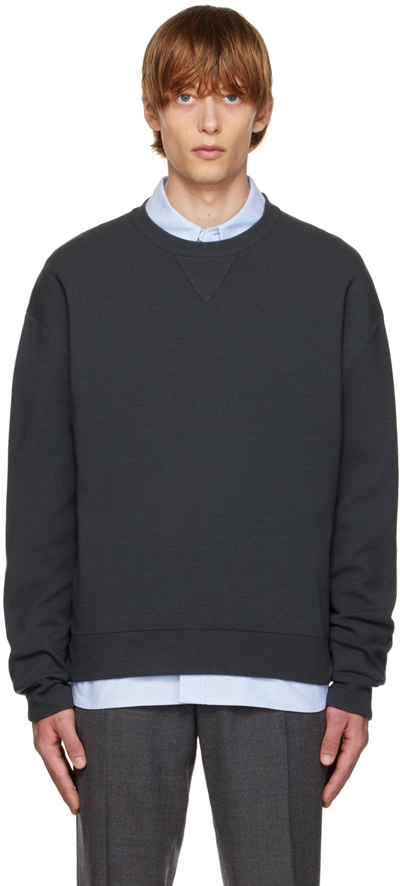 Solid Homme Gray Wool Sweater In 603g Grey