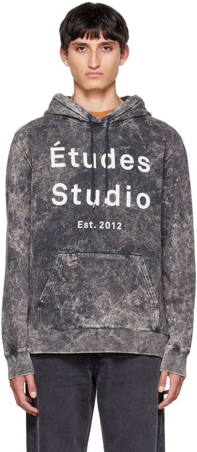 Etudes Studio Klein Logo-print Bleached Hoodie In Black