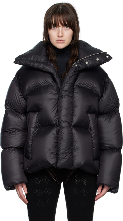 Ambush Funnel-neck Quilted Shell-down Jacket In Black