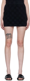Ambush Monogram-debossed Mini Skirt In Black Black