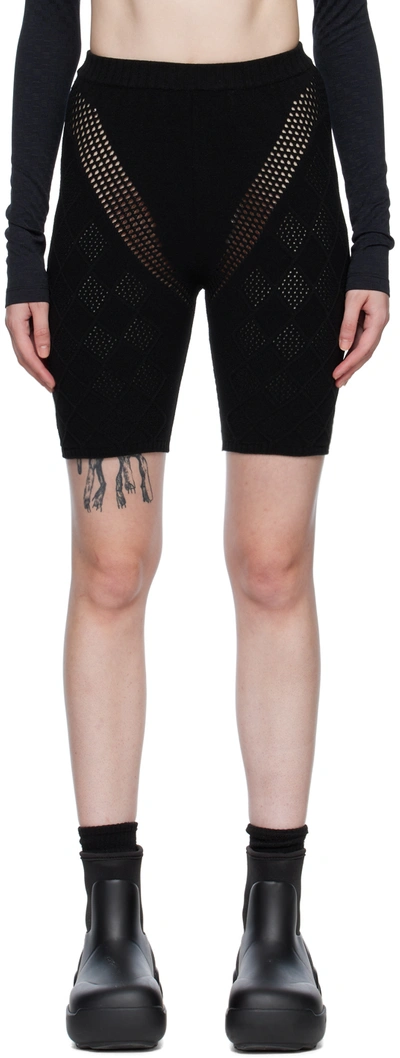 Ambush High-waisted Knitted Shorts In Black