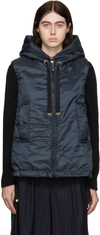 Max Mara Greengo Water Repellent Hooded Vest In 008 Midnightblue
