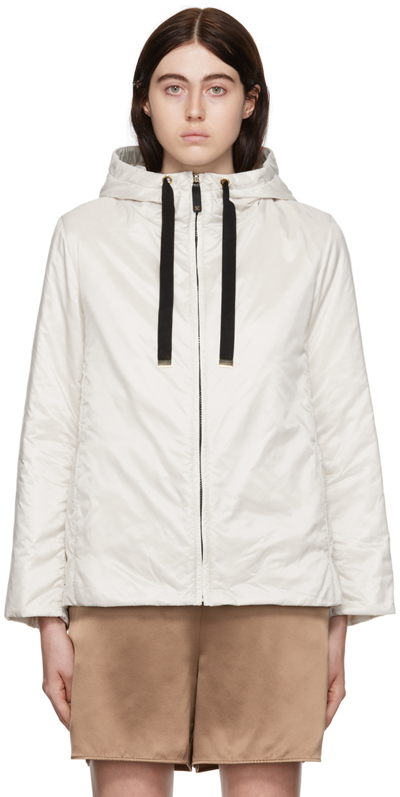 Max Mara Greenh Down Jacket In Ivory Anti-drop Fabric In White