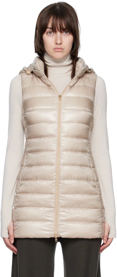 Herno Serena Hooded Down Puffer Vest In Grey