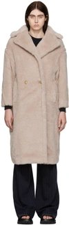 MAX MARA BEIGE TEDGIRL FAUX-FUR COAT