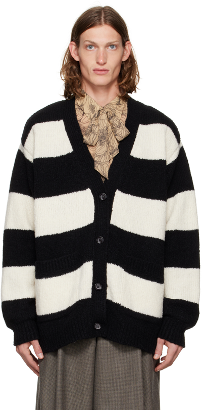 Dries Van Noten Black & White Stripe Cardigan