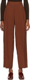 Vince Pleated Ecovero-blend Crepe Wide-leg Pants In Brown