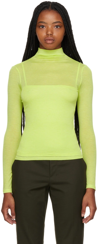 Vince Green Double Layer Long Sleeve T-shirt In Serpentine