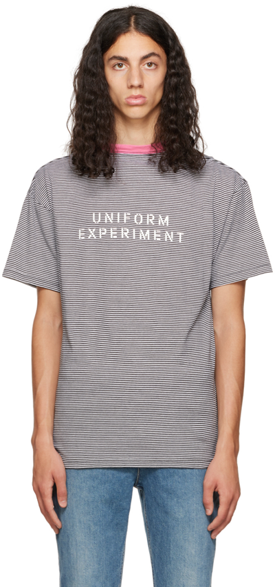 Uniform Experiment Black & White Striped T-shirt