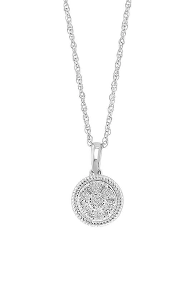 Effy Sterling Silver Diamond Pendant Necklace In White