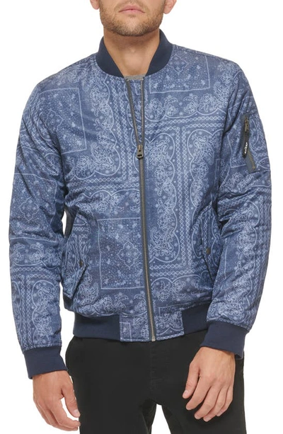 Levi's® Filled Flight Bomber Jacket In Faded Blue Bandana