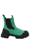 Ganni Recycled Rubber Ankle Boots In Green