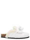 Jw Anderson J.w. Anderson Leather Chain Mules With Shearling Lining In White