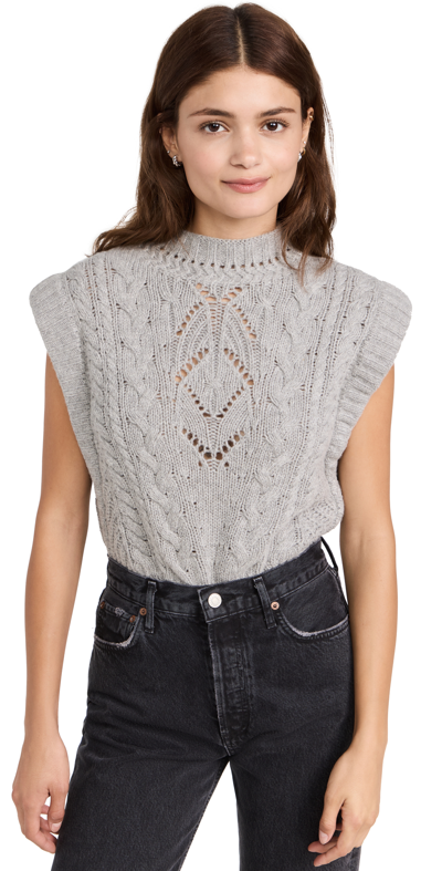 Veronica Beard Pinkett Cable-knit Wool Sweater Vest In Ivory